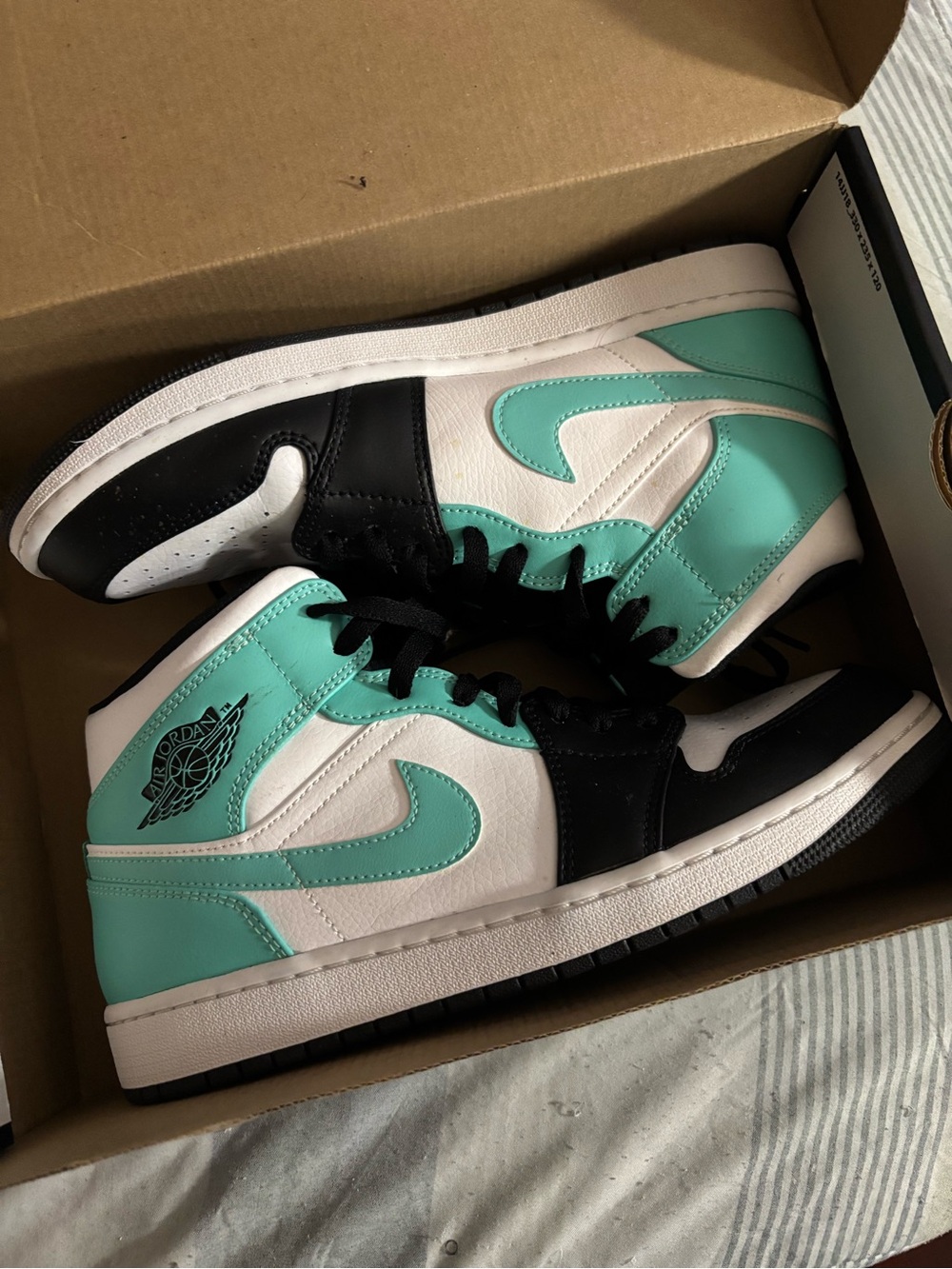 Jordan Mid-Top Sneakers in Teal/Black/White